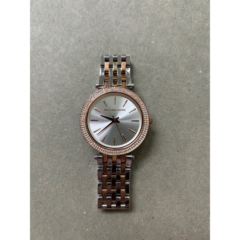 Michael Kors Darci MK3203 Two Tone Pave Women's Watch Unworn Needs Battery